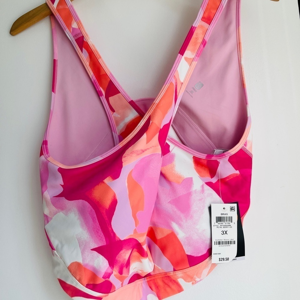 NWT Ideology Petal Berry Ice Bra sz 3X - Picture 2 of 6